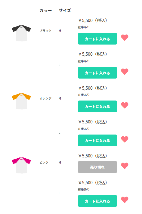 オプション表示例