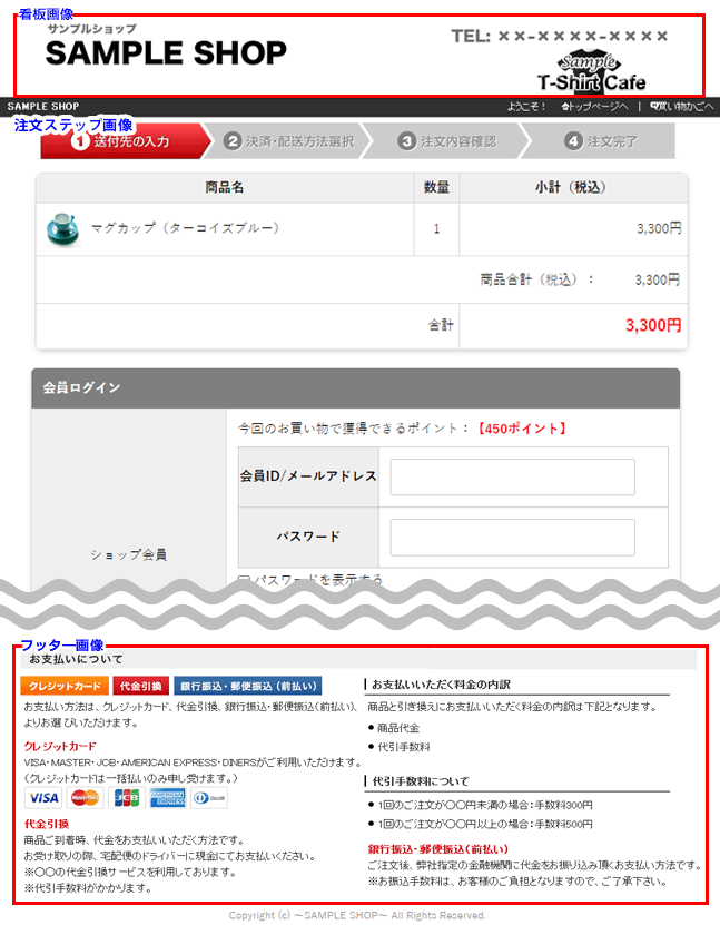 PCショップ決済画面表示例